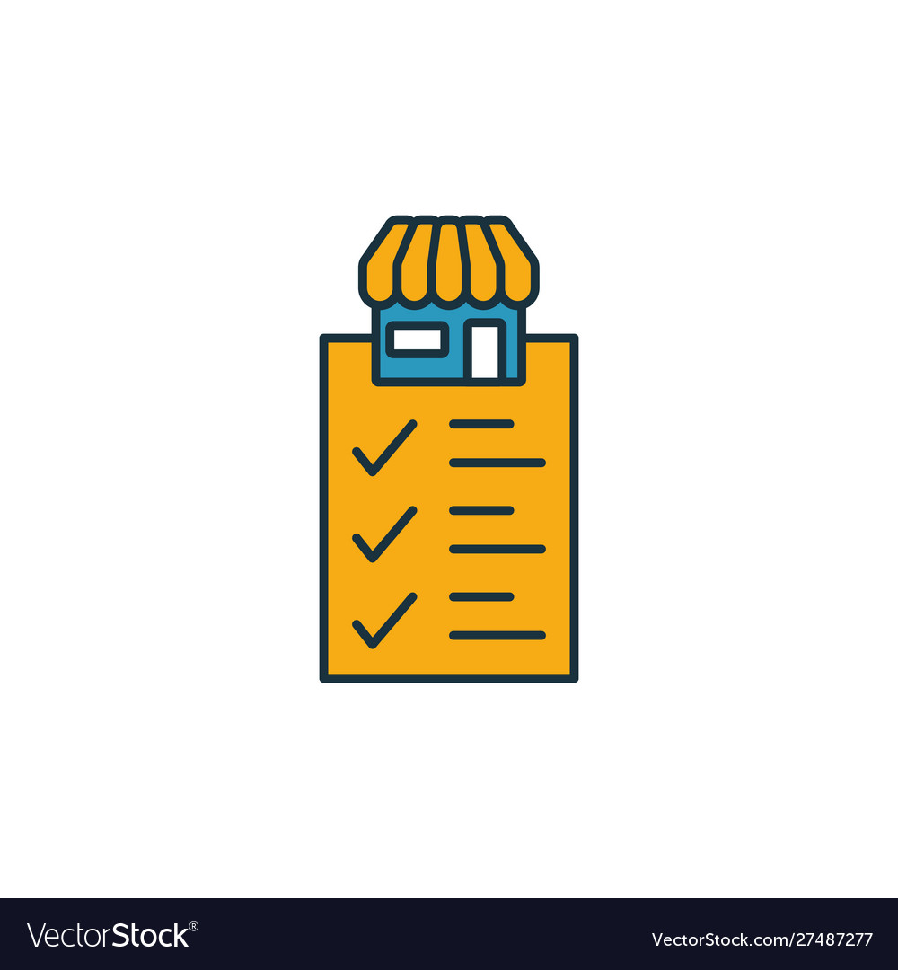 Market profile icon set four elements in different