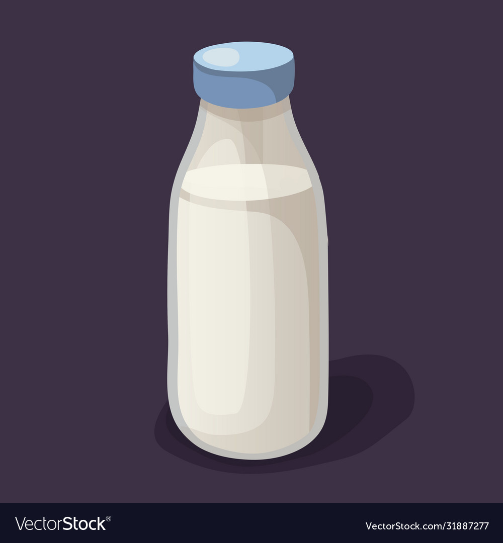 Milk bottle icon isolated on background