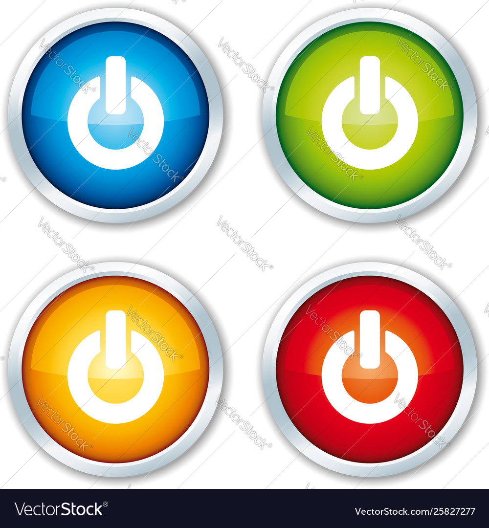 On off shiny buttons in different colors