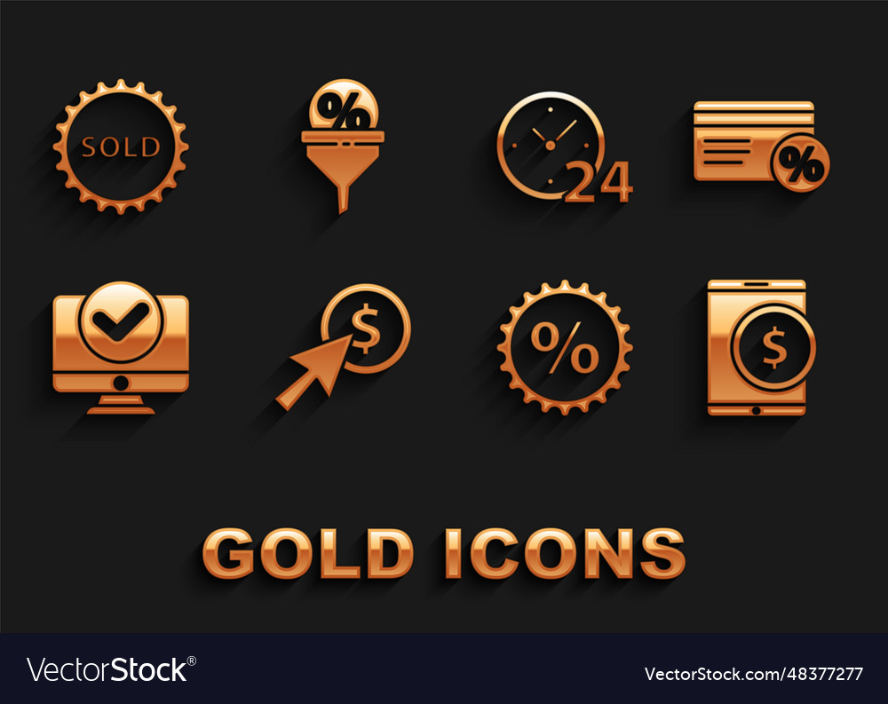 Set cursor and coin discount card with percent