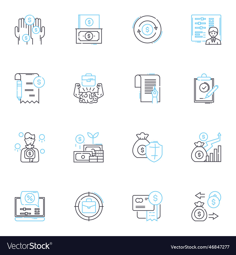 Time management linear icons set efficiency Vector Image Time management linear icons set efficiency