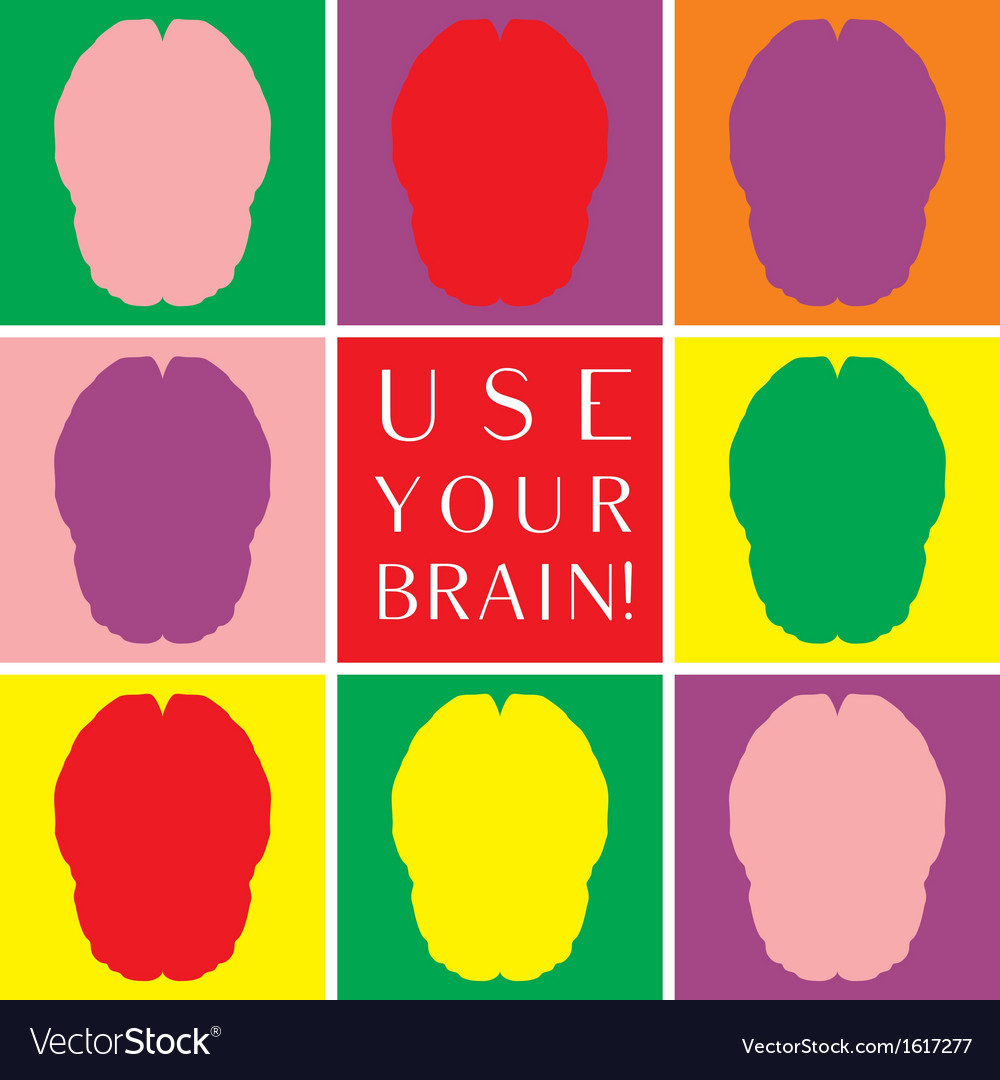 Use your brain colorful icon set