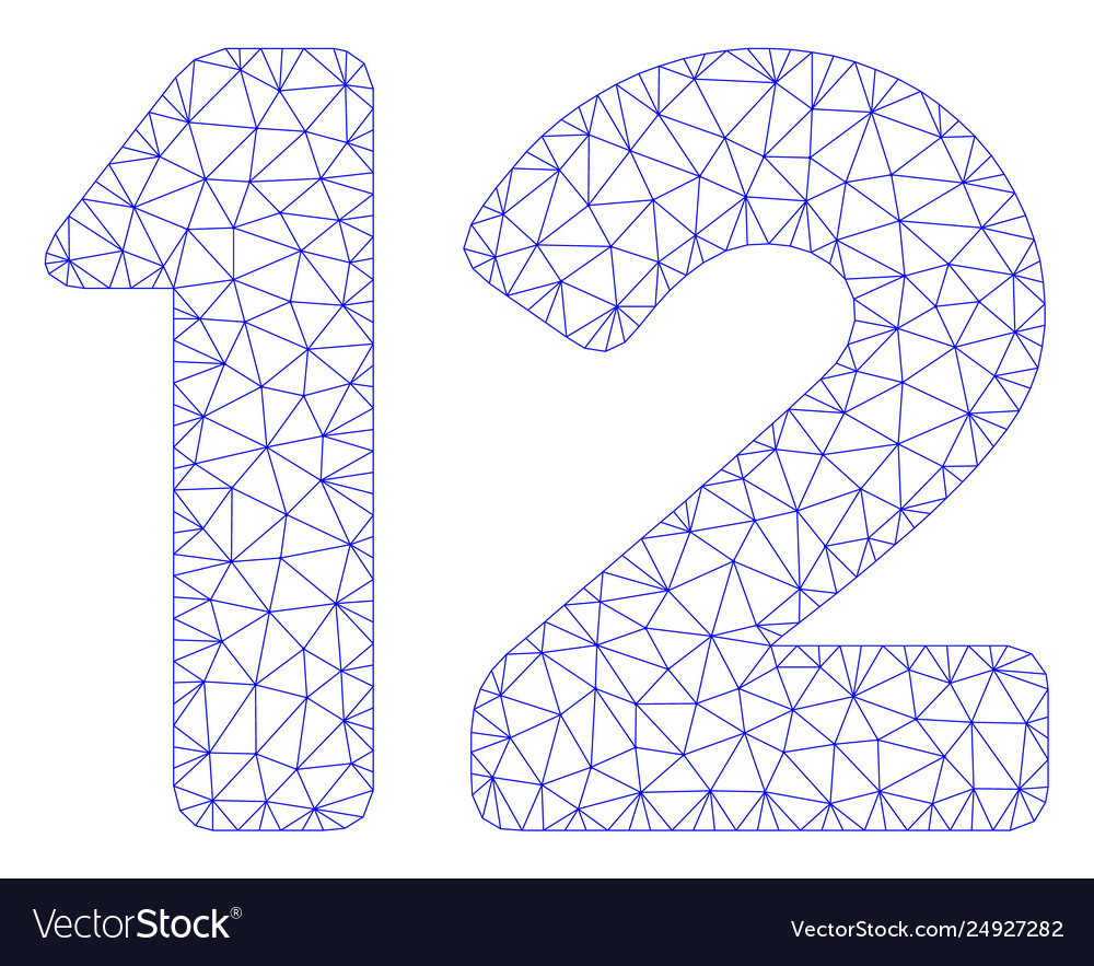 12 digits text polygonal frame mesh vector image 12 digits text polygonal frame mesh