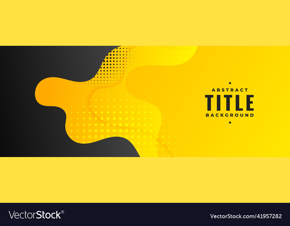 Abstract black and yellow fluid banner design Vector Image