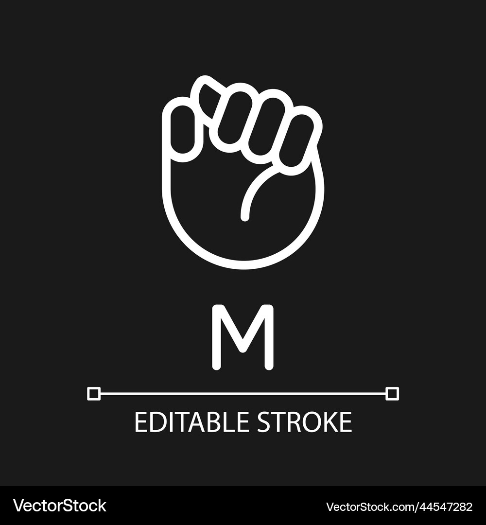 American Sign Language - Letter M Royalty Free Vector Image