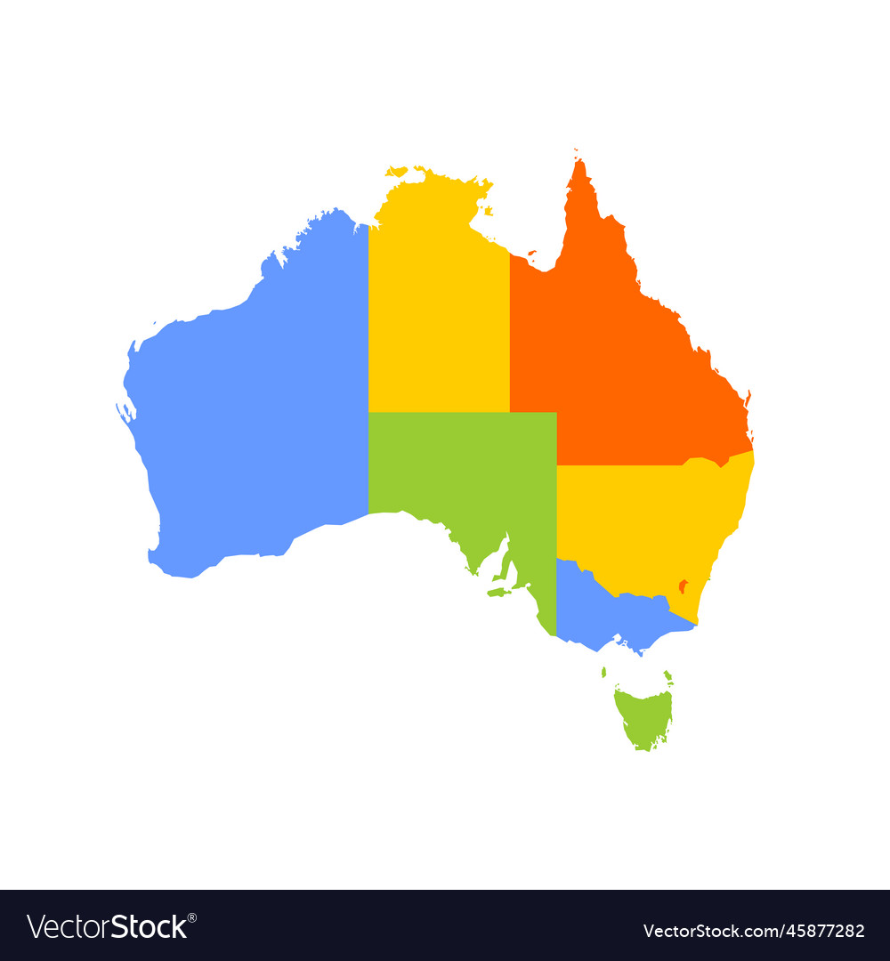 Australia political map of administrative Vector Image