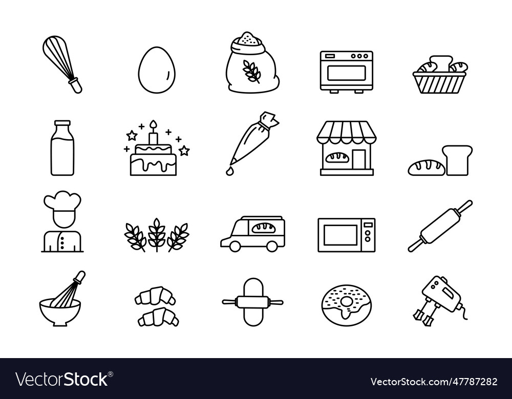 Bakery set icon contains element