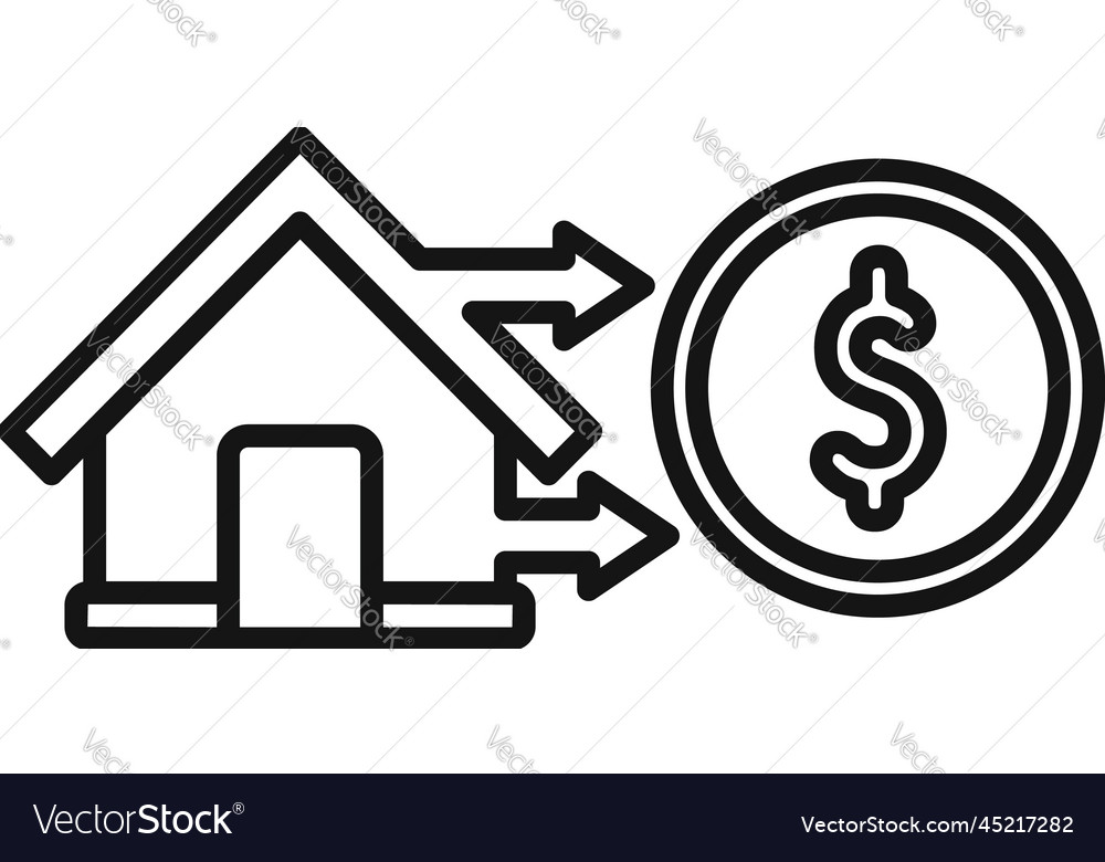 Buy House Icon Outline Real Financial Royalty Free Vector