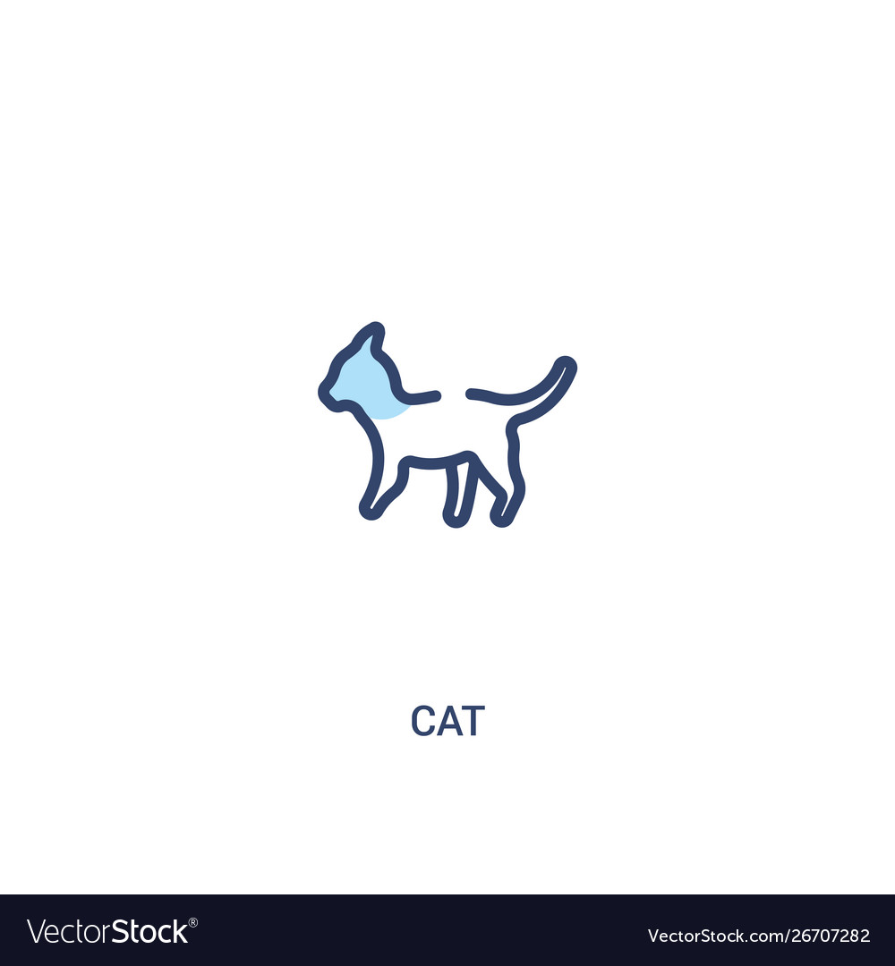 Cat concept 2 colored icon simple line element