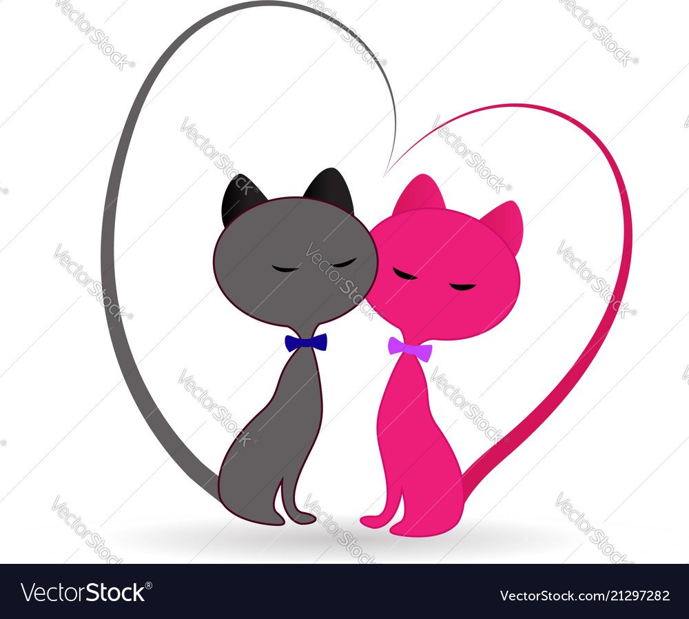 Cats in love logo icon