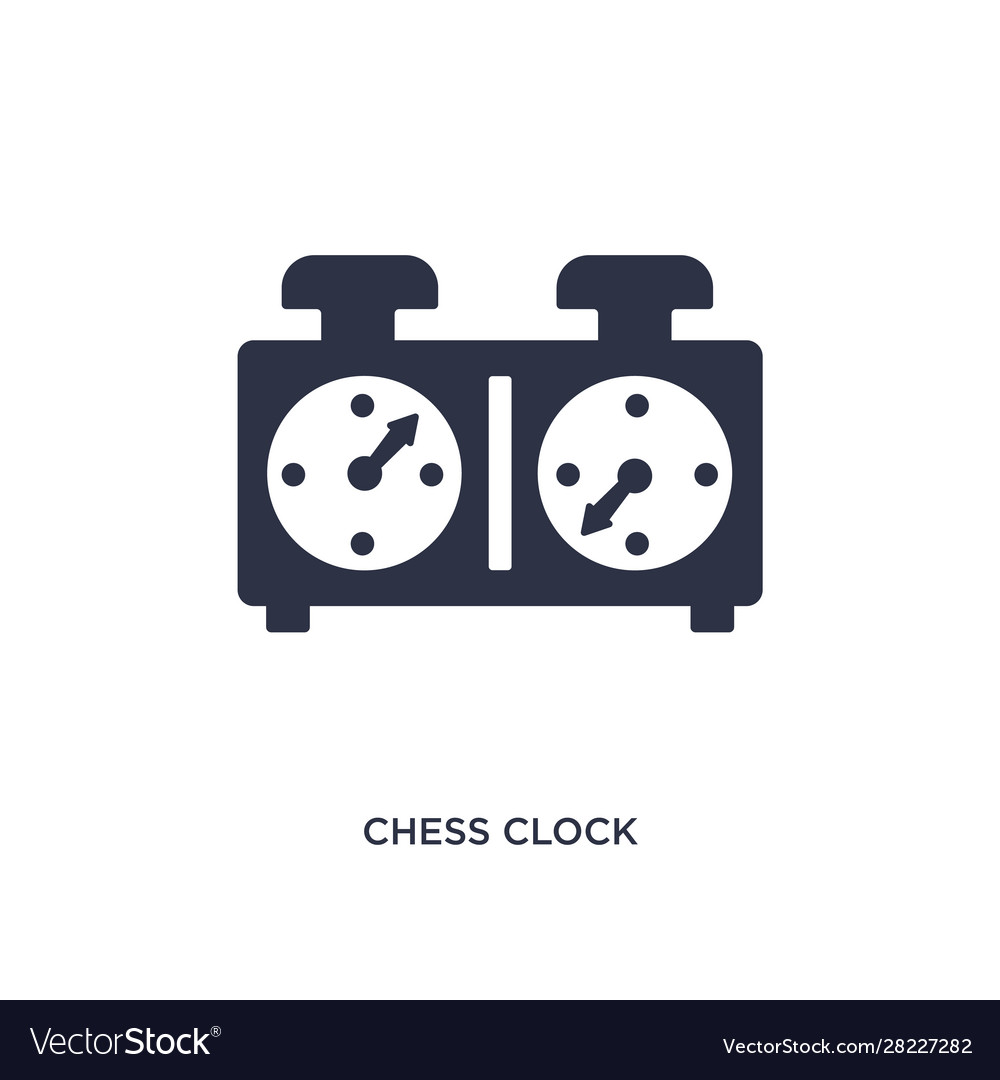 Chess clock icon on white background simple