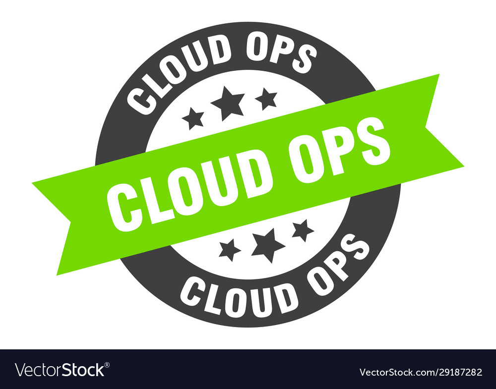 Cloud ops sign round ribbon sticker