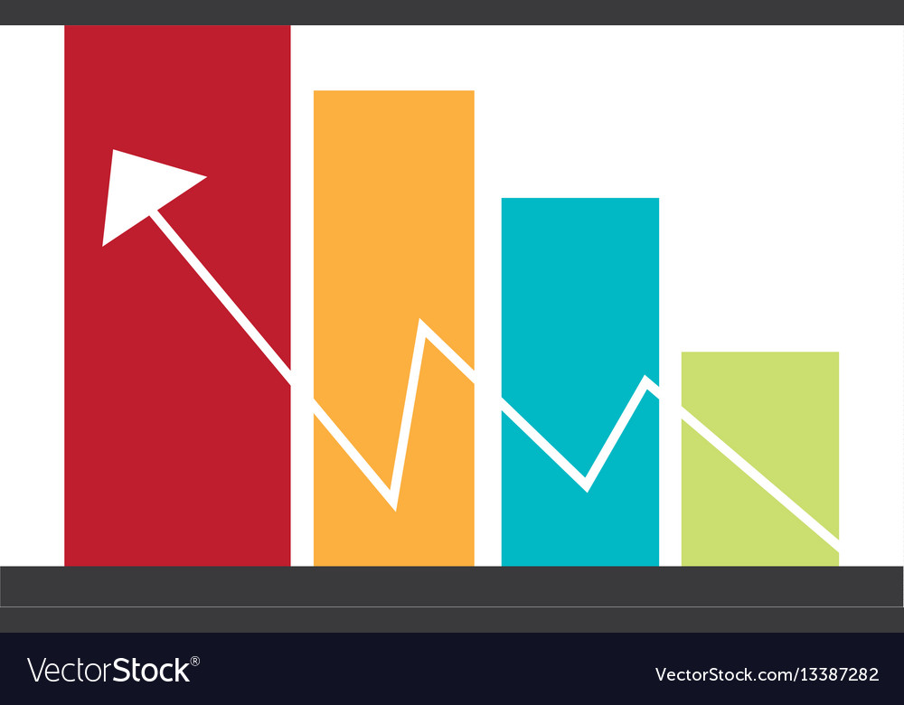 Color bar graphic with economic indicator line