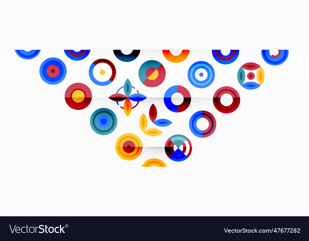 Colorful circles in a grid composition abstract Vector Image