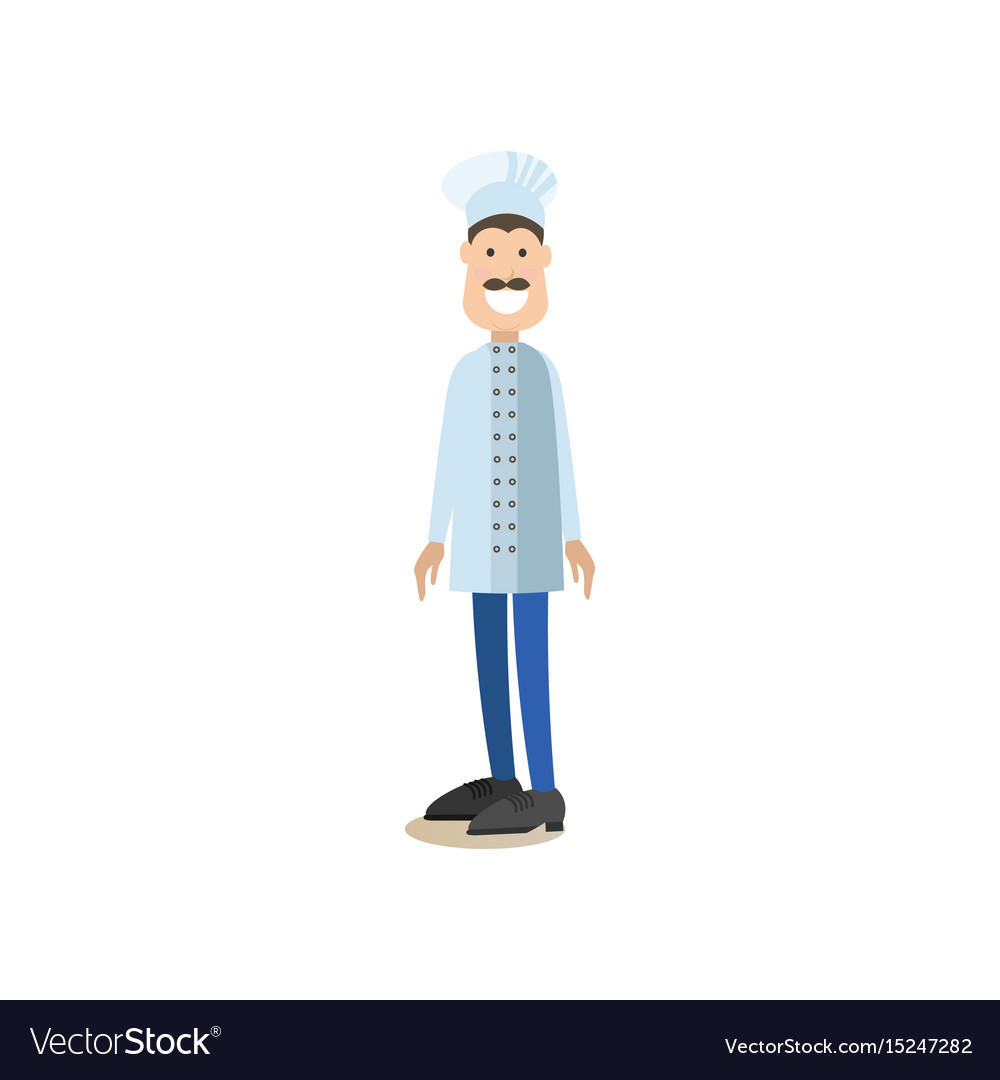 Cook people in flat style