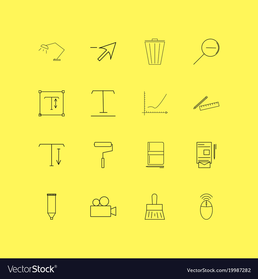 Design elements linear icon set simple outline