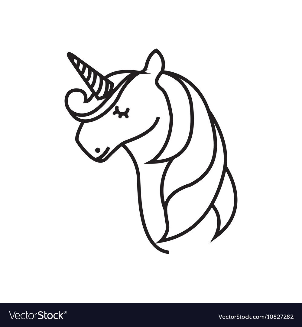 Unicorn cute cartoon drawing