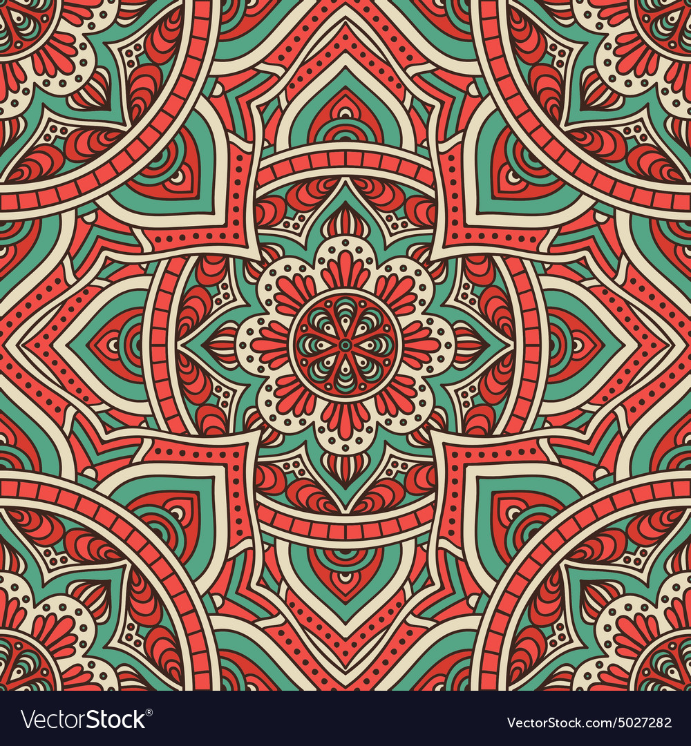 Ethnic floral seamless pattern Royalty Free Vector Image