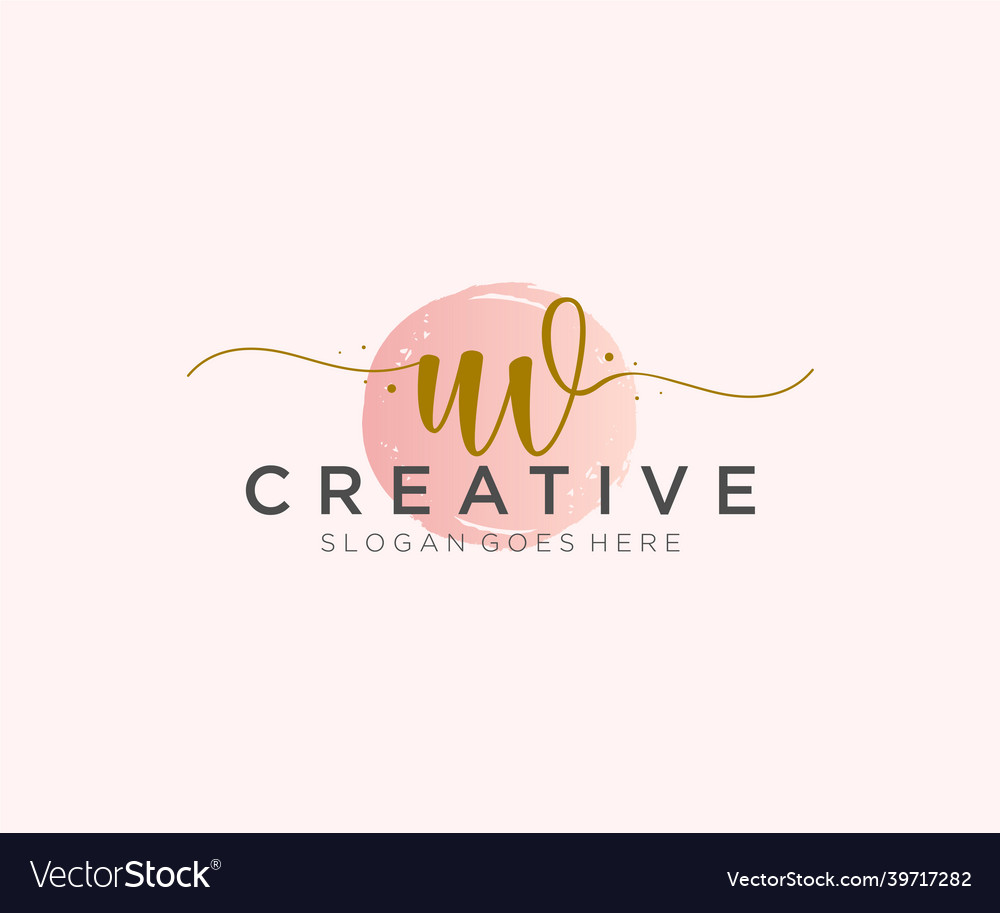 Initial uv feminine logo beauty monogram