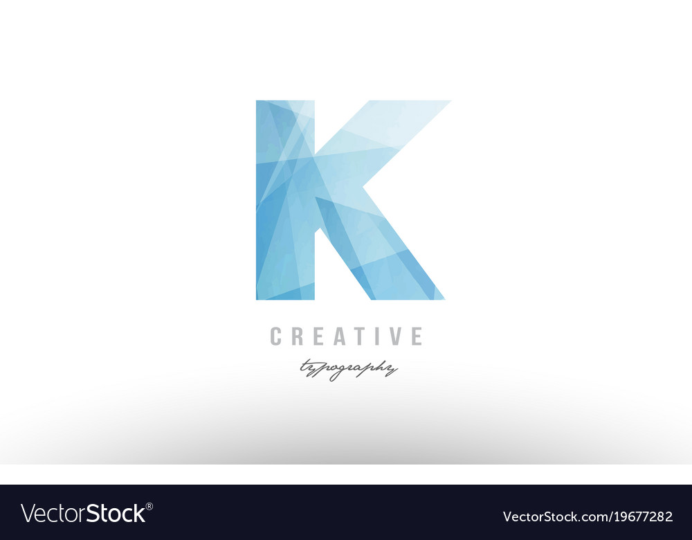 K blue polygonal alphabet letter logo icon design Vector Image