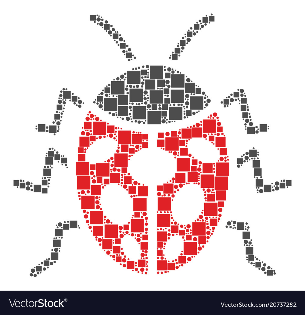 Ladybird bug composition of squares and circles