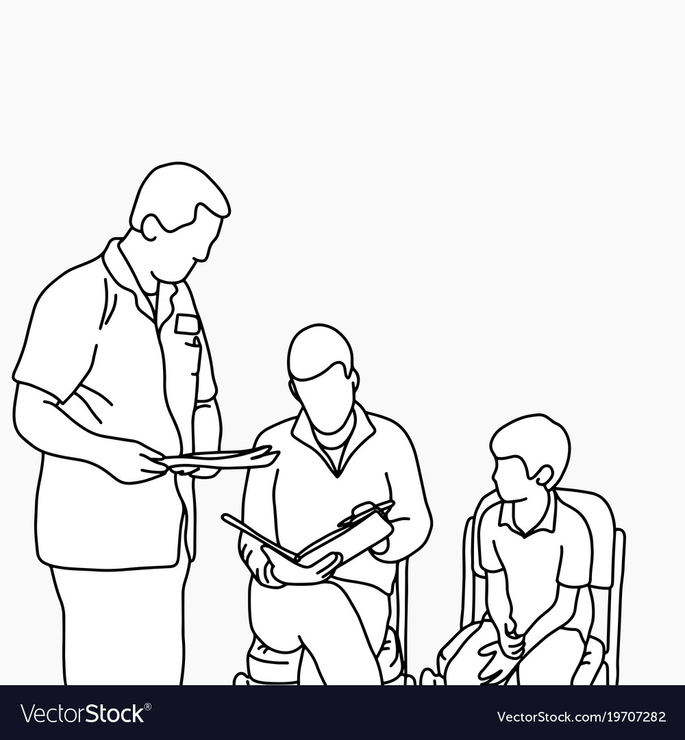 male doctor asking the parent to put signature doctor signature