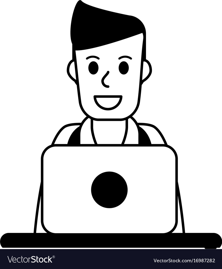 Man using laptop icon image