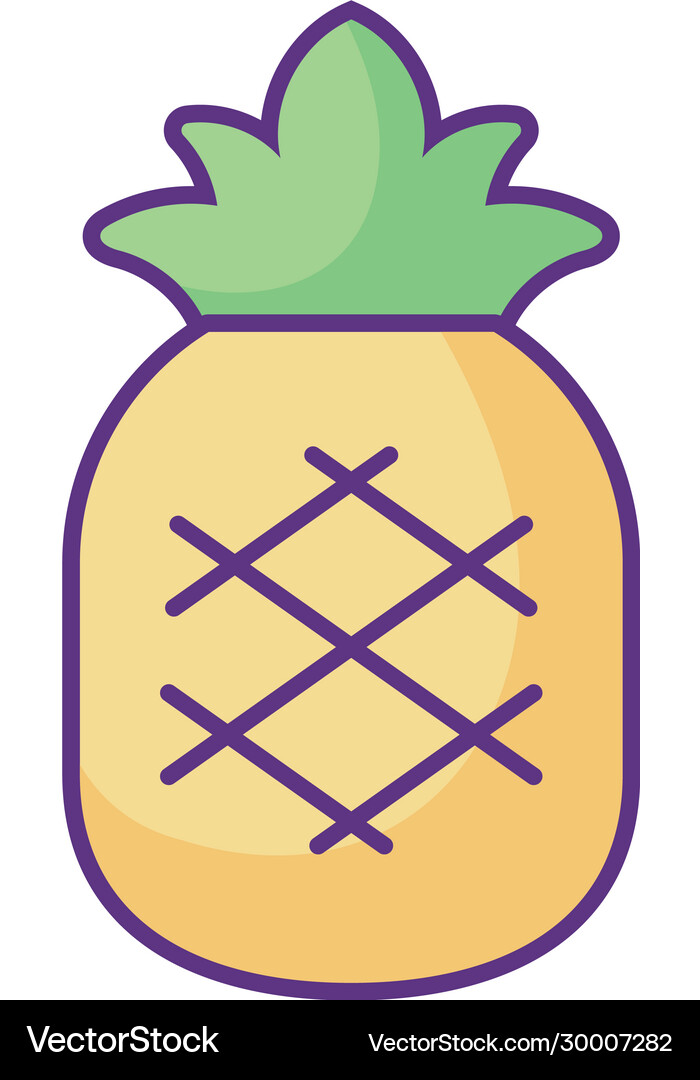 Pineapple fruit icon flat style Royalty Free Vector Image