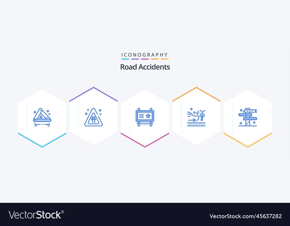 Road accidents 25 blue icon pack including