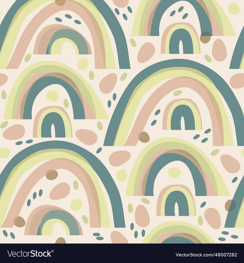 Seamless abstract pattern with boho rainbows Vector Image Seamless abstract pattern with boho rainbows