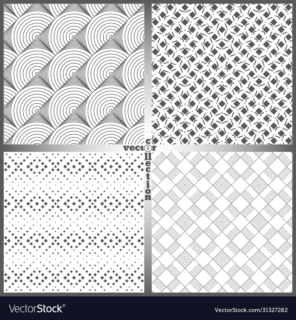 Seamless pattern set vector image Seamless pattern set