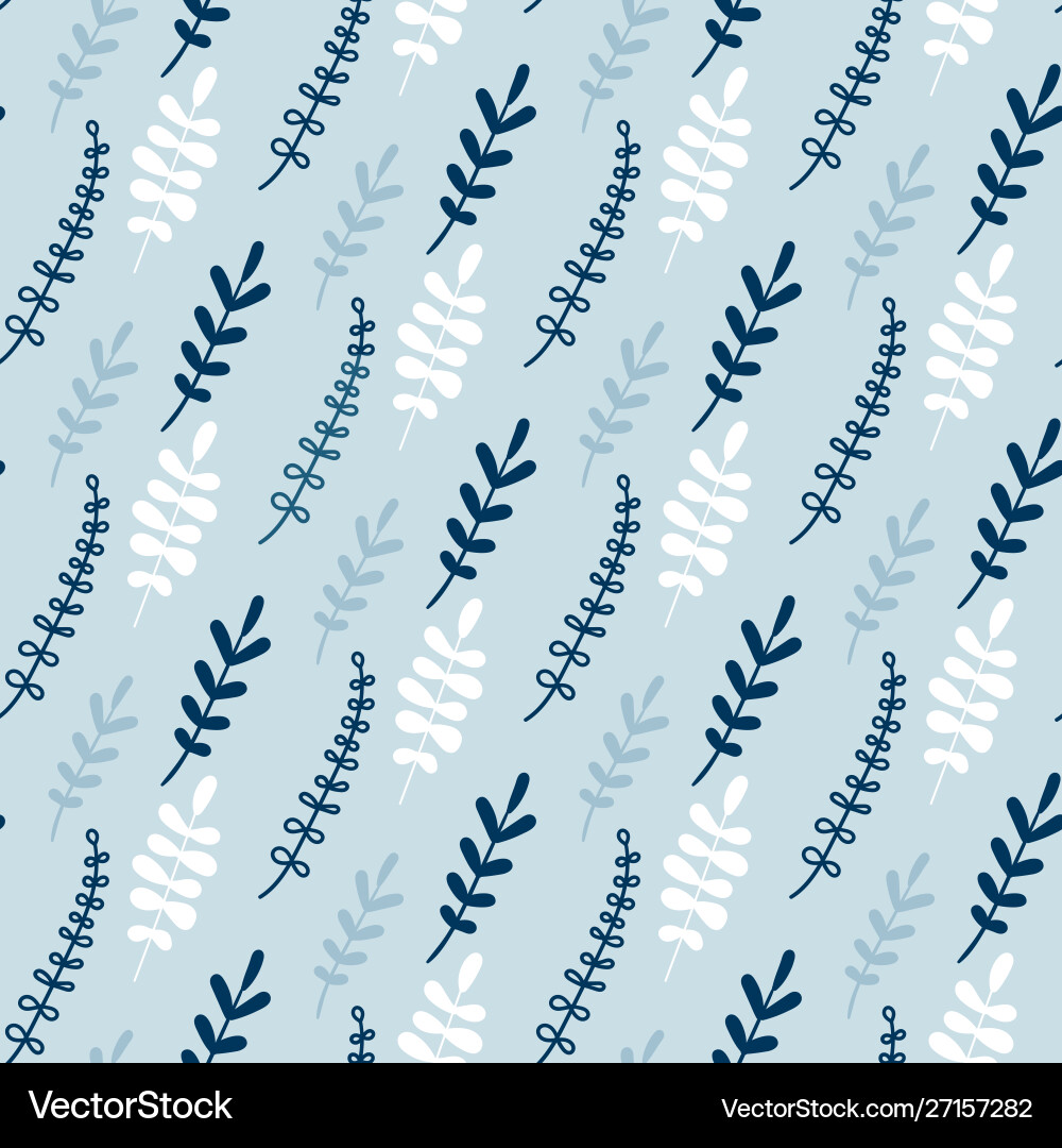 Seamless pattern with branches creative floral Vector Image