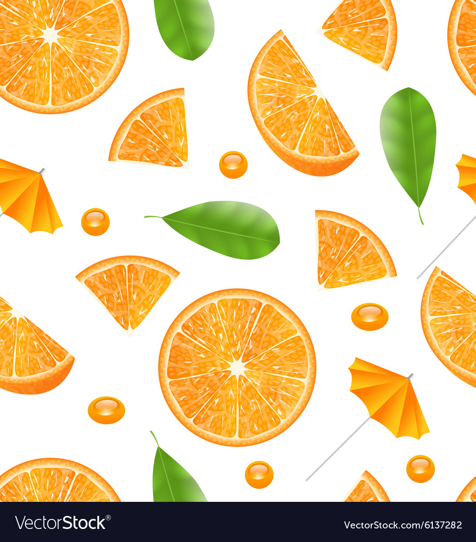 Seamless texture with slices of oranges