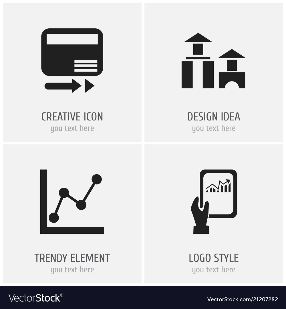 Set of 4 editable analytics icons includes vector image Set of 4 editable analytics icons includes