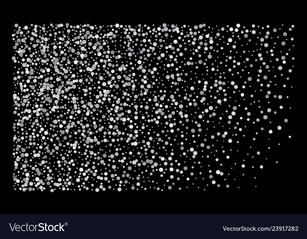 Silver shine of confetti on a black background