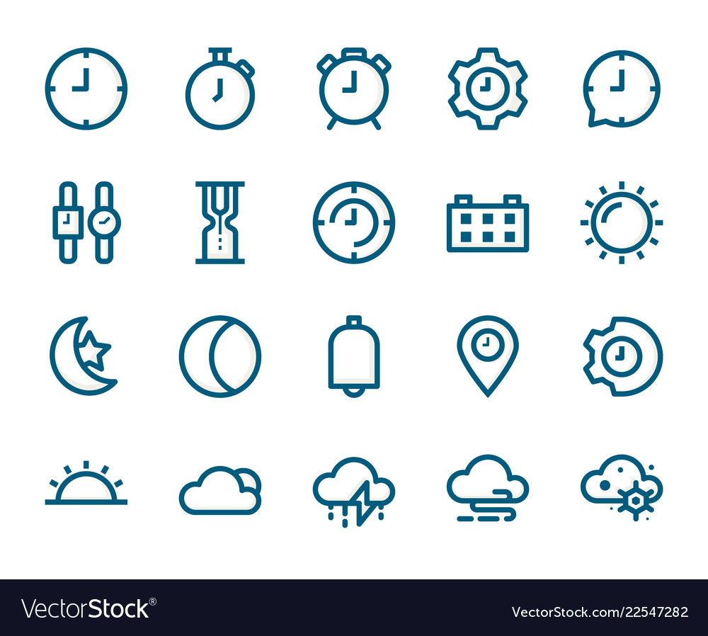 Time and weather outline icon