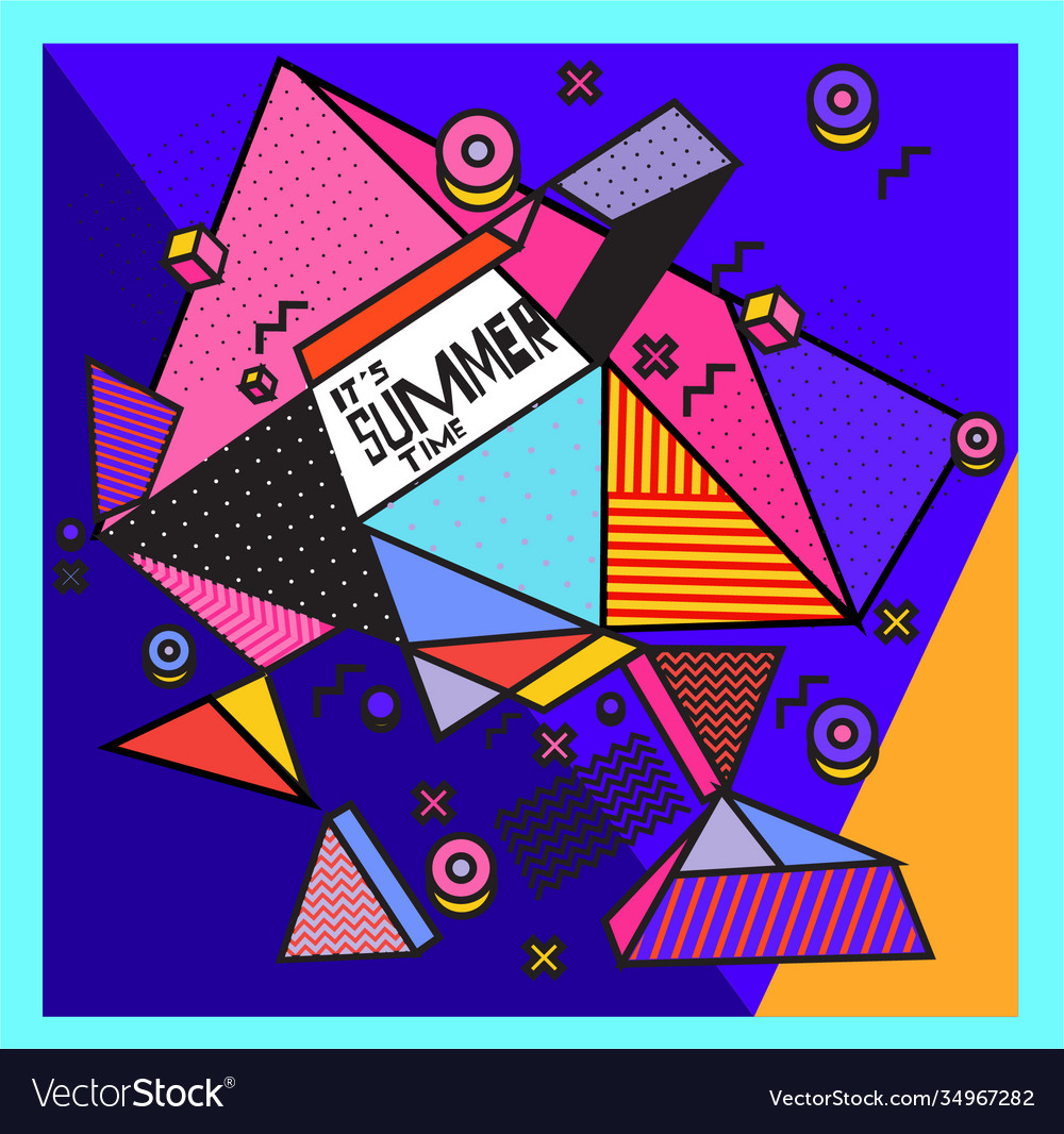 Triangle geometric forms for summer design event vector image Triangle geometric forms for summer design event
