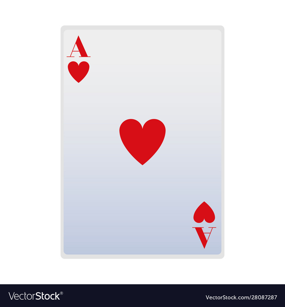 Ace hearts card icon flat design