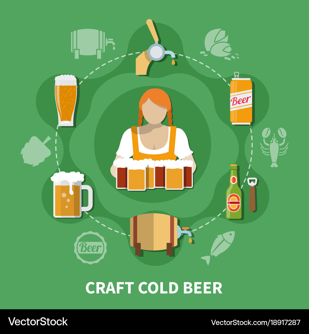 Beer flat Royalty Free Vector Image - VectorStock