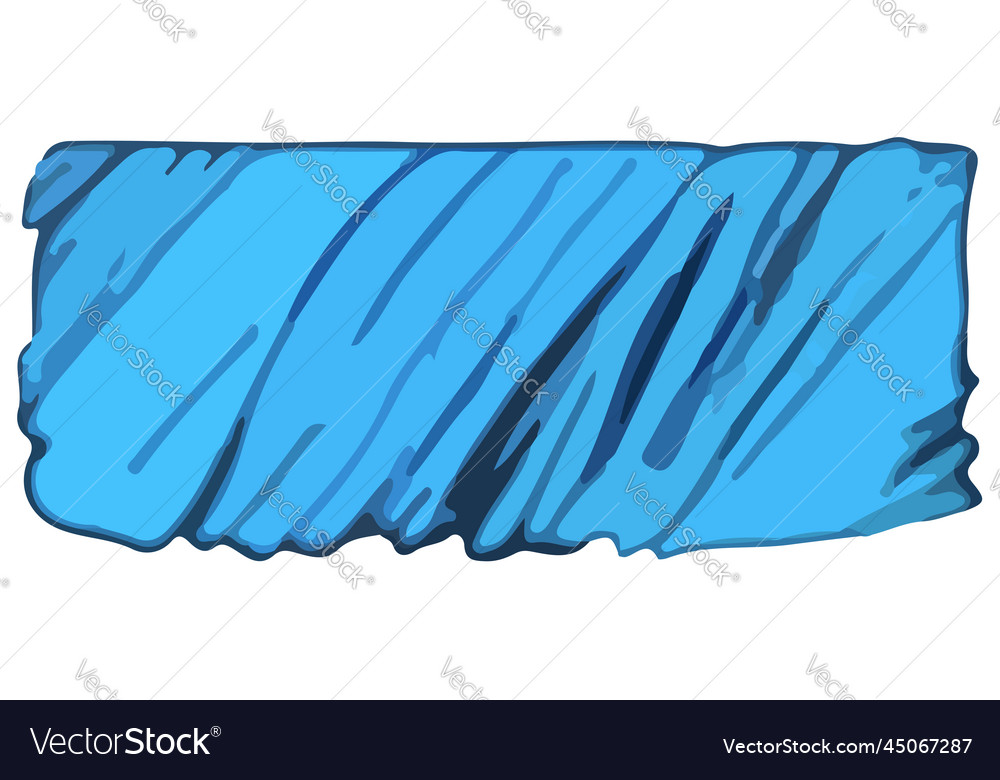 Blue rectangular shape with diagonal brush vector image Blue rectangular shape with diagonal brush