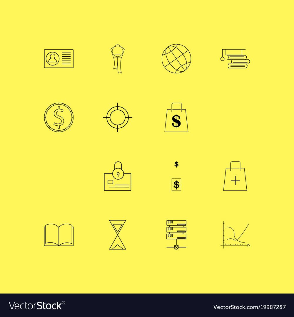 Business linear icon set simple outline icons