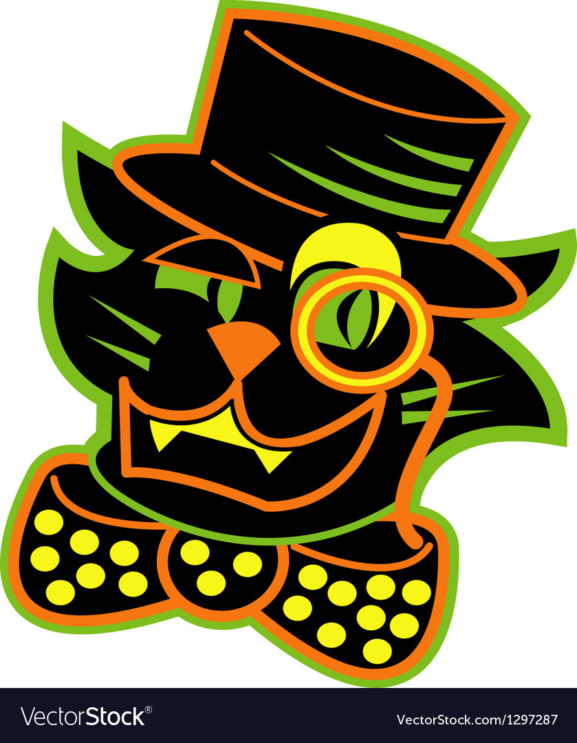 Cat with a top hat Royalty Free Vector Image - VectorStock