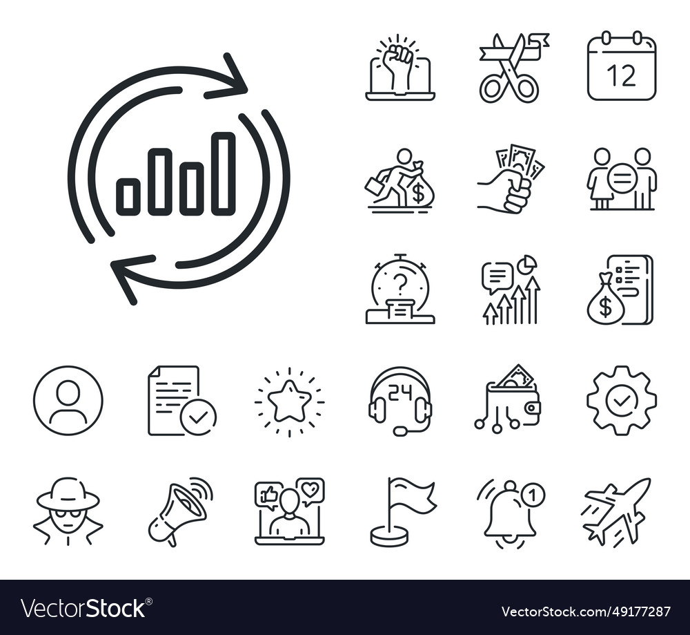 Chart line icon update report graph sign vector image Chart line icon update report graph sign