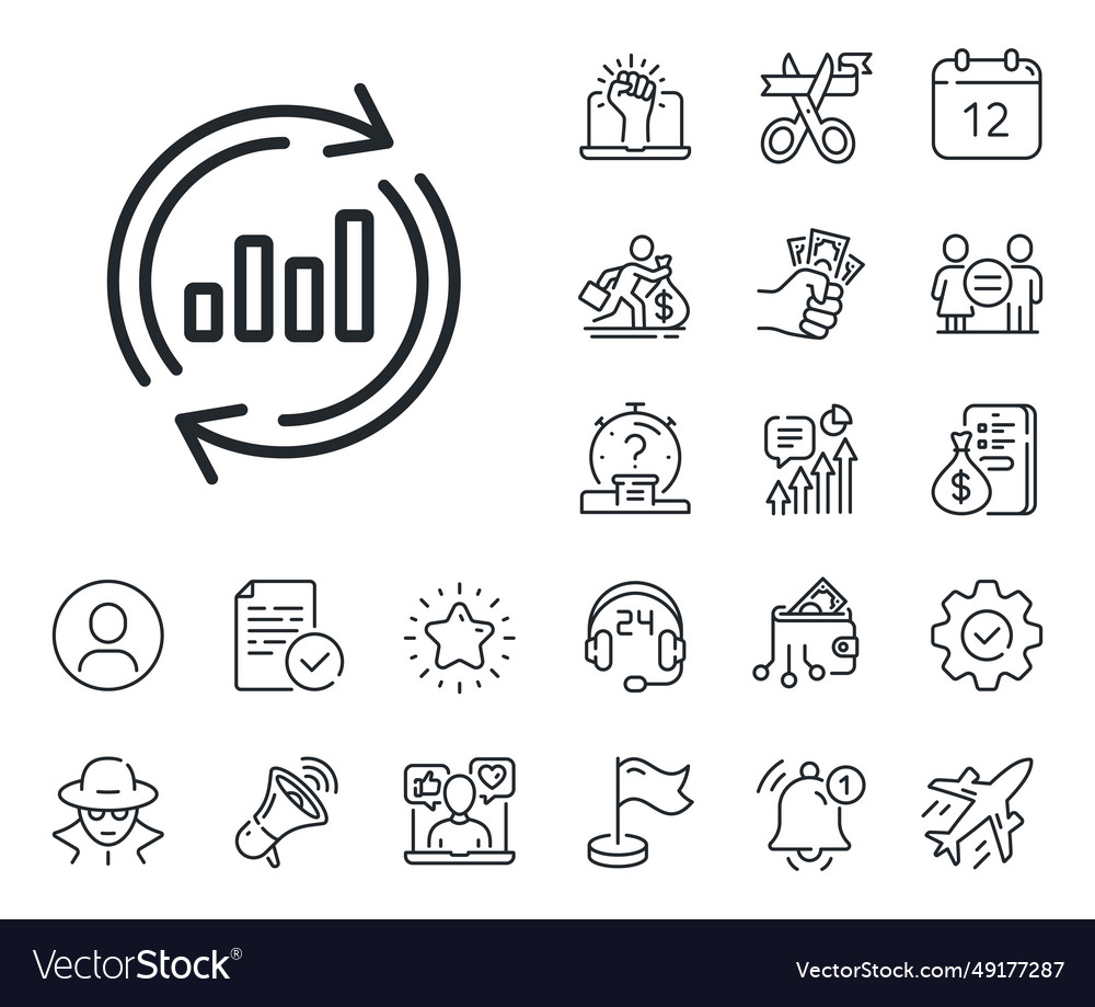 Chart line icon update report graph sign