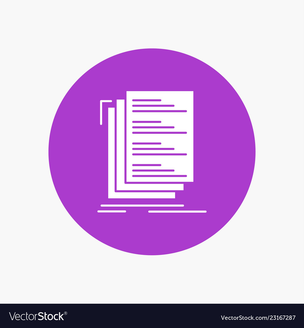Code coding compile files list white glyph icon vector image Code coding compile files list white glyph icon