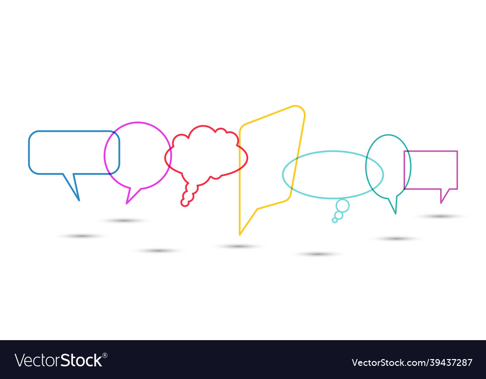 Colored speech bubbles in the form of different