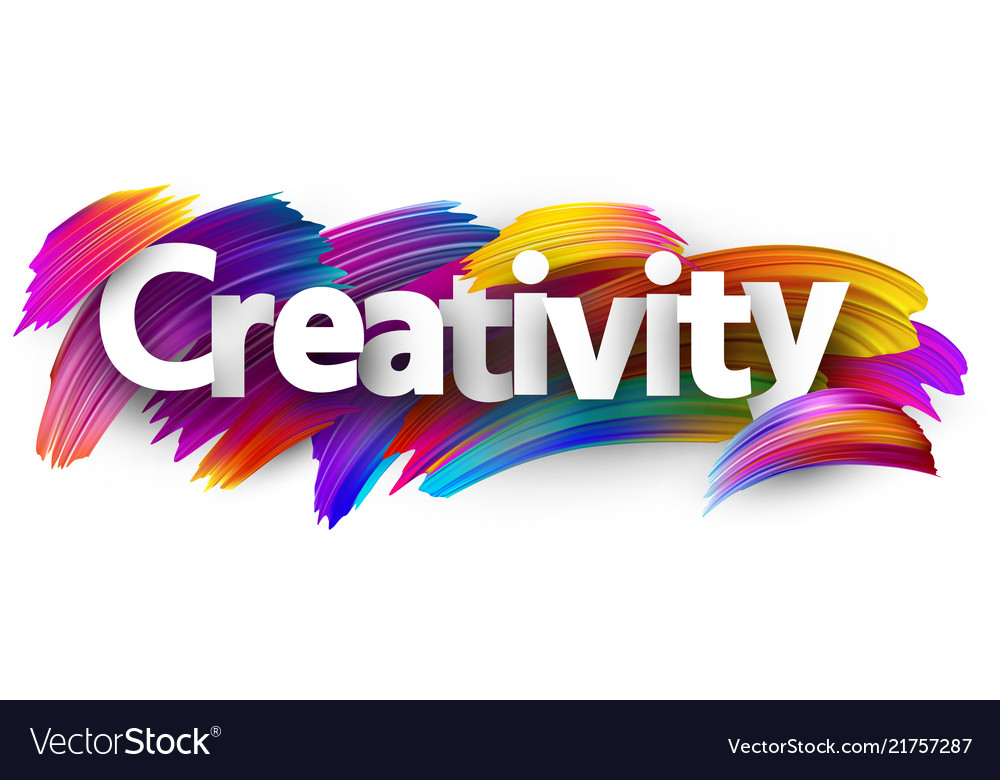 Creativity Banner With Colorful Brush Strokes Vector Image