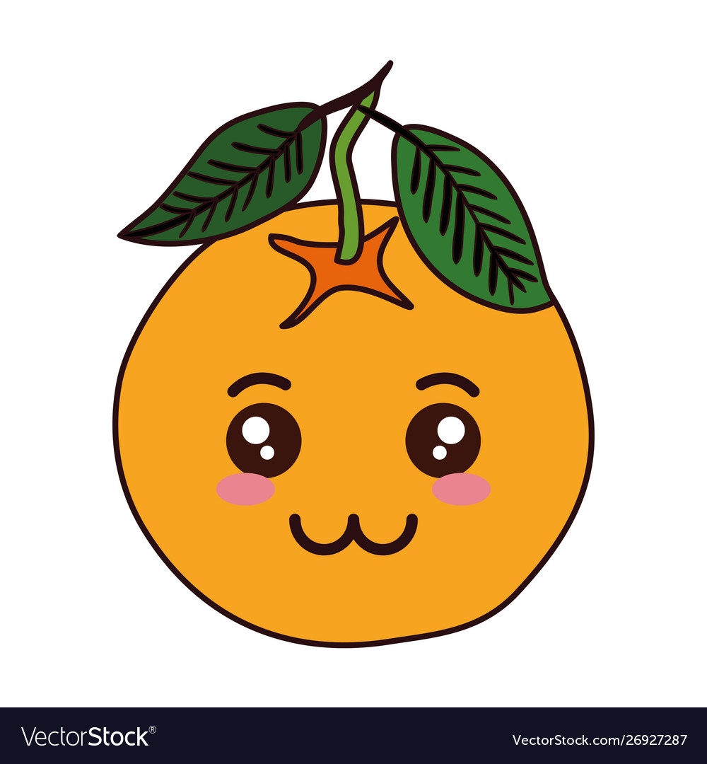 Fresh orange fruit kawaii character Royalty Free Vector