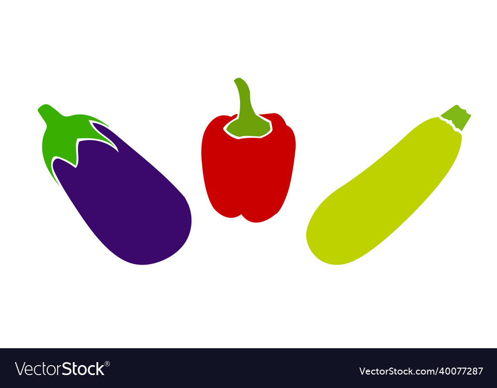 Frisches Gemüse Pfeffer Aubergine und Squash vector image Frisches Gemüse Pfeffer Aubergine und Squash