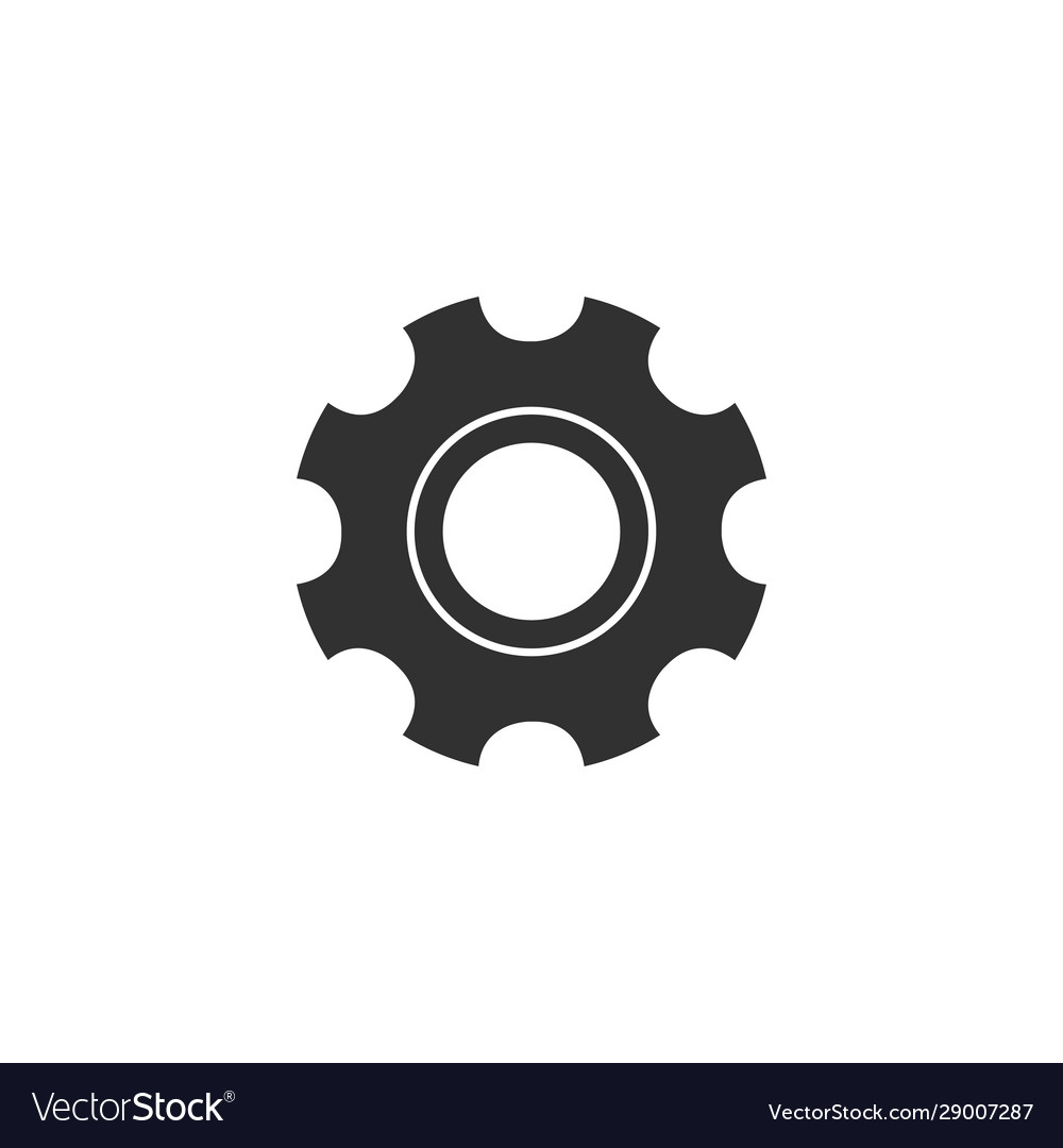 Gear or cog logo icon simple flat symbol Vector Image